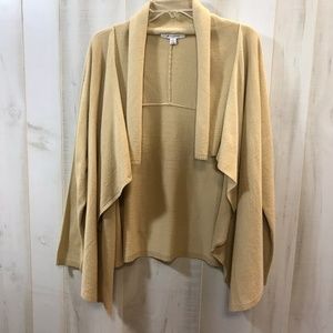 JM Collection Camel Brown Drape Front Cardigan L